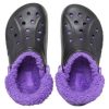 Crocs Baya gefütterte Fuzz Strap Clogs «Schwarz Lila» 20663309V
