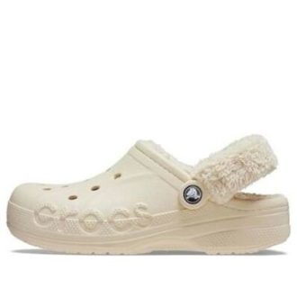 Crocs Baya gefütterte Fuzz Strap Clogs «Weiß» 206633-11S