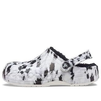 Crocs Baya Lined Clog Fleece Lined Unisex Weiß Grau Hausschuhe «White Grey» 205975-10M