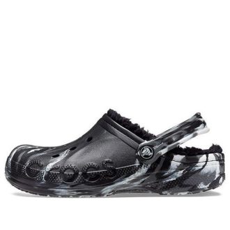 Crocs Baya Lined Marbled Clogs «Schwarz Silber» 208333-0C4