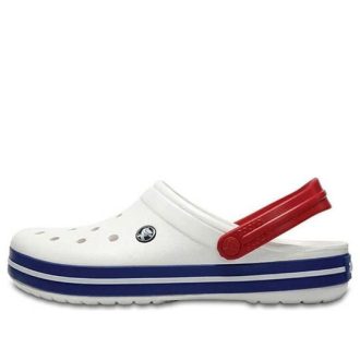 Crocs Beach Unisex Weiß Blau Sandalen «White Blue» 11016-11I
