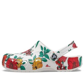 Crocs Beach White Flowers Sandalen «Weiß Rot Grün» 206230-10D