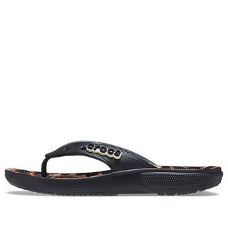 Crocs Classic Animal Flip-Flops Unisex Leopardenmuster «Black Leopard» 207872-0CU