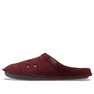 Crocs Classic Casual Thicken Stay Warm Unisex Weinrote Hausschuhe 203600-60U