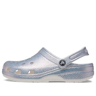 Crocs Classic Casual Unisex Metallic Silber Pink Sandalen 207551-90H