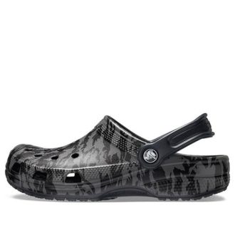 Crocs Classic Clog Camouflage Printing Strandsandalen Schwarz Unisex 206454-001