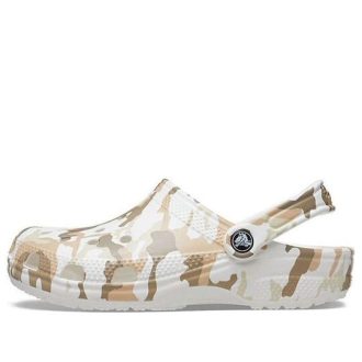 Crocs Classic Clog Camouflage Printing Strandsandalen Weiß Camouflage Unisex 206454-94S