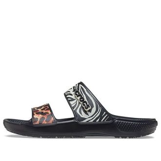 Crocs Classic Clog Cozy Unisex Schwarze Mehrfarbige Hausschuhe «Schwarz» 207847-0C4