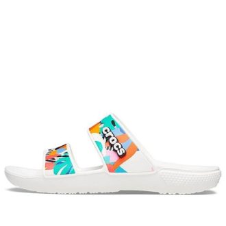 Crocs Classic Clog Cozy Unisex Weiße Mehrfarbige Hausschuhe «Weiß» 207856-94S