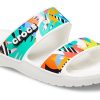 Crocs Classic Clog Cozy Unisex Weiße Mehrfarbige Hausschuhe «Weiß» 207856-94S