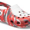 Crocs Classic Clog Marble Beach Sports Unisex Rot Weiß Sandalen «Red White» 206867-884