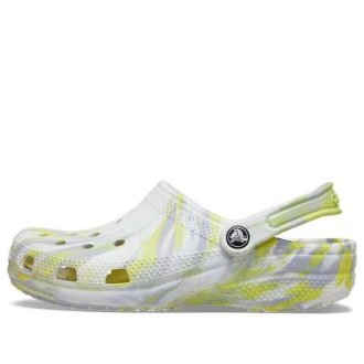 Crocs Classic Clog Marble Beach Sports Unisex Weiß Grau Sandalen «Weiß Grau» 206867-1FJ