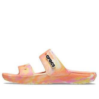 Crocs Classic Clog Marble Beach Unisex Rote Mehrfarbige Hausschuhe «Rot» 207701-83F