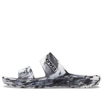 Crocs Classic Clog Marble Strandsport-Hausschuhe Unisex Weiß Schwarz 207701-103