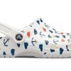 Crocs Classic Clog Printing Sandalen Weiß Blau 206053-94S