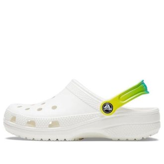 Crocs Classic Clog Strandsandalen Weiß Farbverlauf Grün 206638-1DC