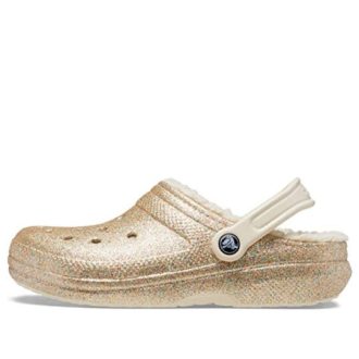 Crocs Classic Clogs mit Glitzerfutter «Gold» 504271