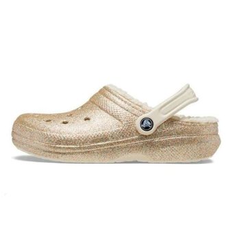 Crocs Classic Glitter Lined Clogs «Gold White» 205842-93S