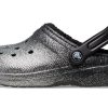 Crocs Classic Glitter Lined Clogs «Schwarz Silber» 205842-067