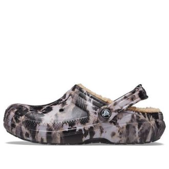 Crocs Classic Lined Bleach Dye Clogs «Schwarz Weiß Beige» 207299-001