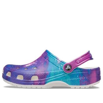 Crocs Classic Pattern Weiß-Lila Sandalen «Weiß-Lila» 206565-14N