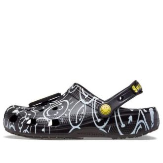 Crocs Classic Smiley World Clogs «Schwarz Weiß» 207971-0C4