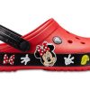 Crocs Crocband Cartoon Mickey Mouse Verschleißfeste Unisex-Sandalen in Rot und Schwarz «Red Black» 204936-90H