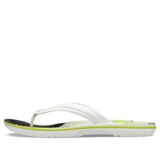 Crocs Crocband Flip Flops «Weiß Grün Schwarz» 206592-94S