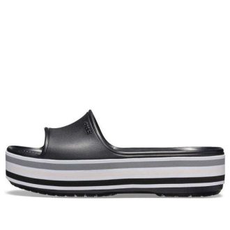 Crocs Crocband Plateau-Slides «Schwarz Grau Weiß» 205693-001