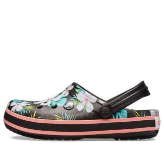 Crocs Crocband Seasonal Graphic Clogs «Schwarz Weiß Pink» 205579-0CV