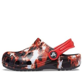 Crocs (GS) Classic Bleach Dye Clogs «Rot Weiß Schwarz» 207404-063