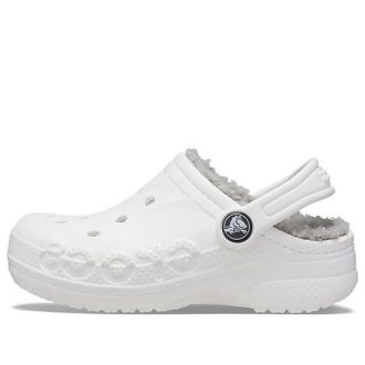 Crocs (GS) Classic Clog Stay Warm Lightweight Weiß Grau Sandalen «White Light Gray» 205977-11H