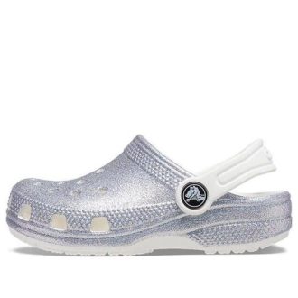 Crocs (GS) Classic Glitter Sandalen «Silberweiß» 206993-94S