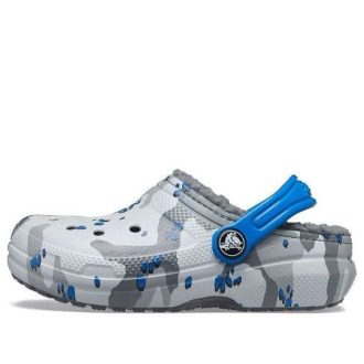 Crocs (GS) Classic Lined Camo Clogs «Grau Weiß Blau» 207323-0EF