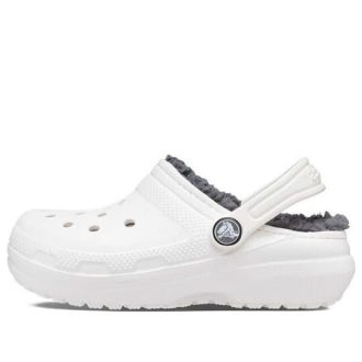 Crocs (GS) Classic Lined Clogs «Weiß Grau» 207009-10M