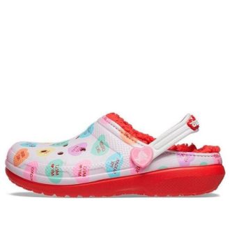 Crocs (GS) Classic Lined Elevated Sweethearts Clogs «Rot Weiß» 207738-119