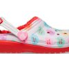 Crocs (GS) Classic Lined Elevated Sweethearts Clogs «Rot Weiß» 207738-119
