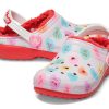 Crocs (GS) Classic Lined Elevated Sweethearts Clogs «Rot Weiß» 207738-119
