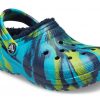 Crocs (GS) Classic Lined Marbled Clogs «Blue Tie Dye» 207238-4HQ