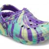 Crocs (GS) Classic Lined Marbled Clogs «Neon Purple Multi» 207238-573