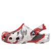 Crocs (GS) Classic Marbled Clogs «Weiß Rot Grau» 207002-884