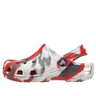 Crocs (GS) Classic Marbled Clogs «Weiß Rot Grau» 207002-884