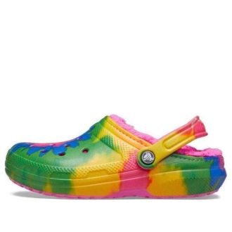 Crocs (GS) Classic Tie-Dye Fuzz Lined Clogs «Mehrfarbig» A206341-6RW
