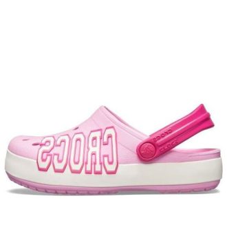 Crocs (GS) Crocband Logo Clogs «Pink White» 205533-6I2