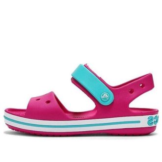 Crocs (GS) Crocband Riemenverschluss Sandalen «Pink Blue» 12856-6LH