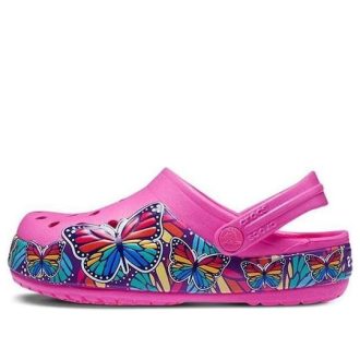 Crocs (GS) Fun Lab Multi Butterfly Band Light Clogs «Pink Blue» 206158-6QQ