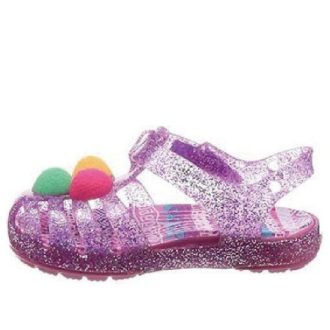 Crocs (GS) Isabella Glitter Flache Sandalen «Lila Pink» 205038-518