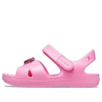 Crocs (GS) Klassische Cross-Strap Charm Sandalen «Pink» 206947-669
