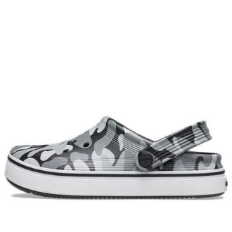 Crocs (GS) Off Court Printed Clogs «Grau Schwarz Weiß» 209150-066