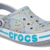 Crocs Printing Beach Unisex Grau Blau Sandalen «Grey Blue» 206232-0ES